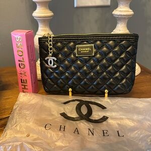 Chanel makeup bag and Jeffery Star Succulent lip color